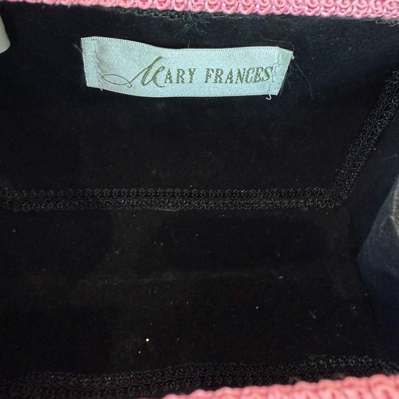 Mary Frances Beaded Flower Clutch Handbag Pink Pastel Embroidered Evening Bag - Picture 4 of 15